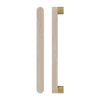 Single T05 Timber Entrance Pull Handle, Victorian Ash, CTC800mm, H832mm x W32mm x D19mm x Projection 57mm, Coated in Hard Wax (accentuates rich colours) in Victorian Ash / Satin Anodised Brass