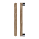 Single T05 Timber Pull Handle in American Walnut by Style Finish Doorware, showcasing its sleek wooden design and polished finish.