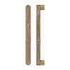 Single T05 Timber Entrance Pull Handle, American Walnut, CTC800mm, H832mm x W32mm x D19mm x Projection 57mm, in Raw Timber (ready to stain or paint) in Black Walnut / Satin Anodised Brass