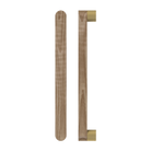 Single T05 Timber pull handle in American Walnut by Style Finish Doorware, showcasing sleek wood grain and modern design.