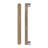 Single T05 Timber Entrance Pull Handle, American Walnut, CTC800mm, H832mm x W32mm x D19mm x Projection 57mm, in Raw Timber (ready to stain or paint) in Black Walnut / Satin Anodised Nickel