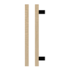 Single T06-25 Timber Entrance Pull Handle, American White Oak, CTC600mm, H800mm x 25mm x 25mm x Projection 70mm, in Raw Timber (ready to stain or paint) in White Oak / Satin Anodised Gun Metal