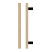 Single American Oak T06 Timber pull handle by Style Finish Doorware, featuring a sleek black finish and modern design.