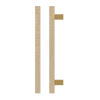 Single T06-25 Timber Entrance Pull Handle, American White Oak, CTC600mm, H800mm x 25mm x 25mm x Projection 70mm, in Raw Timber (ready to stain or paint) in White Oak / Satin Anodised Brass