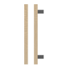 Single T06-25 Timber Entrance Pull Handle, American White Oak, CTC600mm, H800mm x 25mm x 25mm x Projection 70mm, in Raw Timber (ready to stain or paint) in White Oak / Satin Anodised Nickel