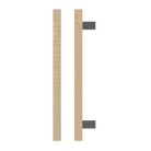 T06 Timber pull handle in American Oak from Style Finish Doorware, single door hardware with natural wood finish.