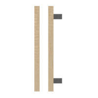 T06 Timber pull handle in American Oak from Style Finish Doorware, single door hardware with natural wood finish.