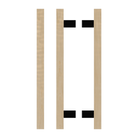 Pair of T06 Timber pull handles in American Oak from Style Finish Doorware, showcasing natural wood grain and sleek design.