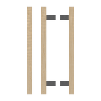 Pair of T06 Timber pull handles in American Oak by Style Finish Doorware, showcasing natural wood grain and sleek design.