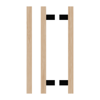 Pair of T06 Timber Victorian Ash pull handles by Style Finish Doorware, showcasing dark stained wooden pulls with metal fittings.
