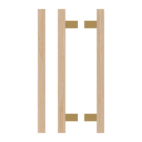 Pair of T06 Timber Victorian Ash pull handles by Style Finish Doorware, featuring sleek design and natural wood grain.
