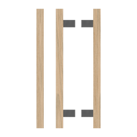 Pair of T06 Victorian Ash Timber Pull Handles by Style Finish Doorware, showcasing natural wood grain and sleek design.