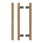 Pair of T06 Timber Pull Handles in American Walnut by Style Finish Doorware, showcasing natural wood grain and sleek design