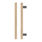 Timber T06 pull handle in Tasmanian Oak for Style Finish Doorware doors, single handle with natural wood grain finish.