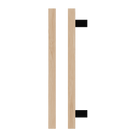 Victorian Ash T06 Timber Pull Handle by Style Finish Doorware, single black finish handle on a door.