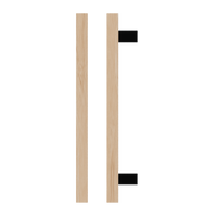 Victorian Ash T06 Timber Pull Handle by Style Finish Doorware, single black finish handle on a door.