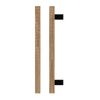 Single T06-25 Timber Entrance Pull Handle, American Walnut, CTC600mm, H800mm x 25mm x 25mm x Projection 70mm, Coated in Hard Wax (accentuates rich colours) in Black Walnut / Satin Anodised Gun Metal