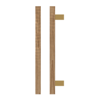 Single T06 Timber Pull Handle in American Walnut by Style Finish Doorware, featuring a sleek, modern design for doors.