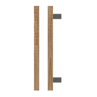 Single T06 Timber Pull Handle in American Walnut by Style Finish Doorware, showcasing the elegant wooden design and natural finish.
