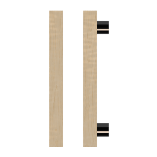 Single T07 Timber Entrance Pull Handle, American White Oak, CTC1000mm, H1200mm x 40mm x 40mm x Projection 85mm, Coated in Hard Wax (accentuates rich colours) in White Oak / Satin Anodised Gun Metal