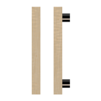 Single T07 Timber pull handle in American Oak from Style Finish Doorware, showcasing its natural wood grain and sleek design.