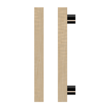 Single T07 Timber Entrance Pull Handle, American White Oak, CTC800mm, H1000mm x 40mm x 40mm x Projection 85mm, in Raw Timber (ready to stain or paint) in White Oak / Satin Anodised Gun Metal