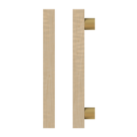 Single American Oak Timber Pull Handle T07 by Style Finish Doorware mounted on a door.
