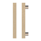 Single T07 Timber pull handle in American Oak by Style Finish Doorware, showcasing its sleek wooden design and smooth finish.