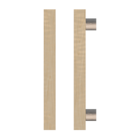 Single T07 Timber pull handle in American Oak by Style Finish Doorware, showcasing its sleek wooden design and smooth finish.