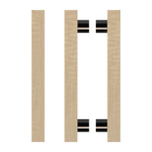 Pair of T07 Timber Pull Handles in American Oak by Style Finish Doorware, showcasing natural wood grain and sleek design