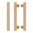 Pair of T07 Timber Pull Handles in Tasmanian Oak by Style Finish Doorware, showing natural wood grain and sleek design.
