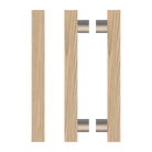Pair of T07 Timber Pull Handles in Tasmanian Oak by Style Finish Doorware, showing natural wood grain and sleek design.