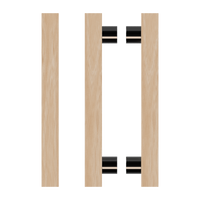 Pair of T07 Timber Pull Handles in Victorian Ash by Style Finish Doorware, showcasing natural wood grain and sleek design