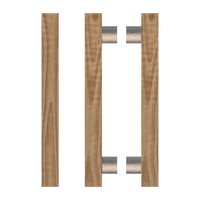 Pair of T07 Timber pull handles in American Walnut finish by Style Finish Doorware, featuring sleek modern design for doors.