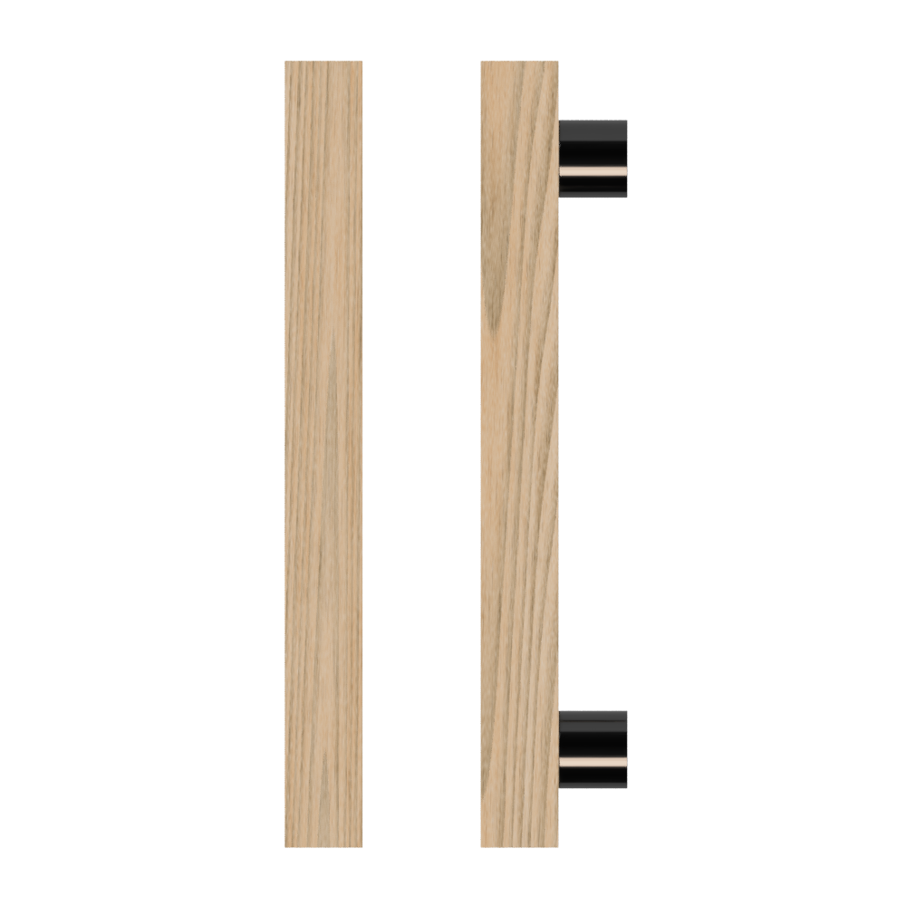 Single T07 Timber Pull Handle in Tasmanian Oak from Style Finish Doorware, showcasing its natural wood finish and sleek design.