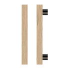 Single T07 Timber Pull Handle in Tasmanian Oak from Style Finish Doorware, showcasing its natural wood finish and sleek design.