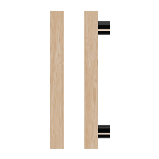Single T07 Timber Entrance Pull Handle, Victorian Ash, CTC1000mm, H1200mm x 40mm x 40mm x Projection 85mm, Coated in Hard Wax (accentuates rich colours) in Victorian Ash / Satin Anodised Gun Metal