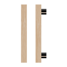 Victorian Ash Timber Pull Handle T07 by Style Finish Doorware on a door, showcasing sleek black finish and durable design.