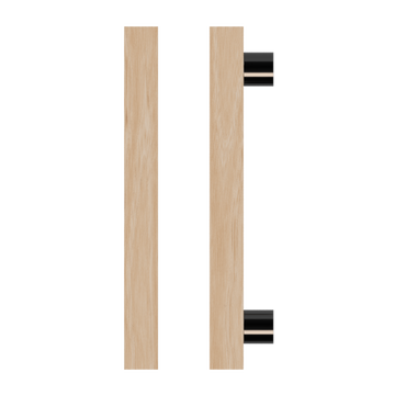 Single T07 Timber Entrance Pull Handle, Victorian Ash, CTC800mm, H1000mm x 40mm x 40mm x Projection 85mm, in Raw Timber (ready to stain or paint) in Victorian Ash / Satin Anodised Gun Metal