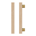 Victorian Ash Timber Pull Handle T07 by Style Finish Doorware, single handle mounted on a door, natural wood grain finish.