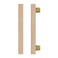 Victorian Ash Timber Pull Handle T07 by Style Finish Doorware, single handle mounted on a door, natural wood grain finish.