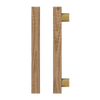 Single T07 Timber Entrance Pull Handle, American Walnut, CTC1000mm, H1200mm x 40mm x 40mm x Projection 85mm, Coated in Hard Wax (accentuates rich colours) in Black Walnut / Satin Anodised Brass