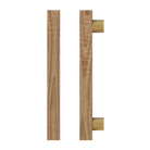 Single T07 Timber Pull Handle in American Walnut by Style Finish Doorware, featuring a sleek wood finish and modern design.