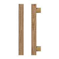 Single T07 Timber Pull Handle in American Walnut by Style Finish Doorware, featuring a sleek wood finish and modern design.