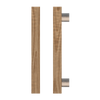 Single T07 Timber Entrance Pull Handle, American Walnut, CTC1000mm, H1200mm x 40mm x 40mm x Projection 85mm, Coated in Hard Wax (accentuates rich colours) in Black Walnut / Satin Anodised Nickel