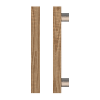 Single T07 Timber pull handle in American Walnut by Style Finish Doorware, showcasing its smooth, natural wood grain and sleek design.