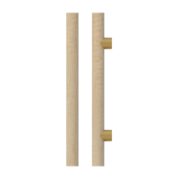 Single T08 Timber Pull Handle in American Oak by Style Finish Doorware, featuring a sleek, natural wood finish for modern doors.