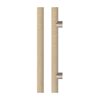 Single T08 Timber Pull Handle in American Oak by Style Finish Doorware, showcasing its natural wood grain and sleek design.