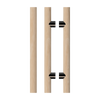 Pair T08 Timber Entrance Pull Handle, Victorian Ash, Back to Back Pair, CTC1000mm, H1200mm x Ø40mm x Projection 85mm, Coated in Hard Wax (accentuates rich colours) in Victorian Ash / Satin Anodised Gun Metal