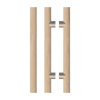 Pair T08 Timber Entrance Pull Handle, Victorian Ash, Back to Back Pair, CTC1000mm, H1200mm x Ø40mm x Projection 85mm, Coated in Hard Wax (accentuates rich colours) in Victorian Ash / Satin Anodised Nickel
